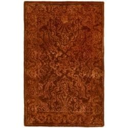 Handmade Silk Road Majestic Rust New Zealand Wool Rug (2' x 3')
