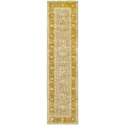 Handmade Majestic Beige/ Light Gold N. Z. Wool Rug (2'6 x 12')