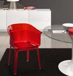 Verona Transparent Orange Dining Chairs (Set of 4)