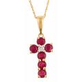 Dyach 14k Yellow Gold Ruby and Diamond Accent Fashion Necklace