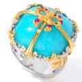 Michael Valitutti Two-tone Amazonite and Ruby Ring