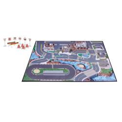 Blue Hat Carpet Play Mat with Cars Toy Set