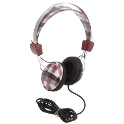 KonoAudio Red Checker Retro Headphones