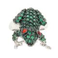 Meredith Leigh Sterling Silver Multi-colored Cubic Zirconia Critter Frog Ring