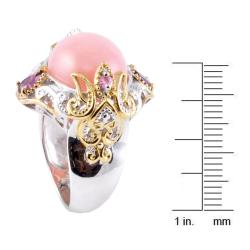 Michael Valitutti Two-tone Pink Opal, Rhodolite and Pink Sapphire Ring
