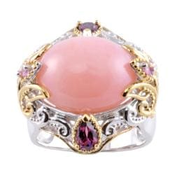 Michael Valitutti Two-tone Pink Opal, Rhodolite and Pink Sapphire Ring