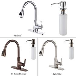 Kraus Single Lever Pull Out Kitchen Faucet and Soap Dispenser