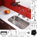 Kraus 30-inch Undermount Single Bowl Stainless Steel Kitchen Sink with Kitchen Faucet and Soap Dispenser