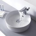 Kraus White Round Ceramic Sink and Sonus Basin Faucet