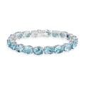 Glitzy Rocks Sterling Silver 44 CTW Swiss Blue Topaz Bracelet