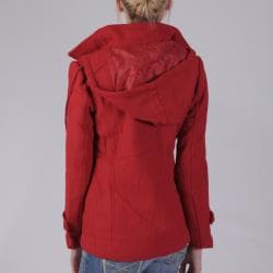 Ci Sono by Journee Junior's Wool-blend Hooded Double-breasted Coat