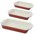 Free handy data on iron Set Chasseur French Red Double-enameled Cast Iron Gratin Baker Set (Set of 3)
