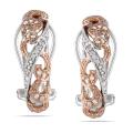10k Two-tone Gold 1/5ct TDW Diamond Earrings (G-H, I2-I3)
