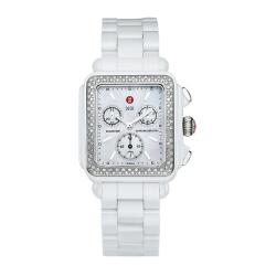 Michele Women's Diamond White Ceramic Watch