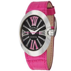 Locman Women's 'Glamour' Stainless Steel and Leather Quartz Watch