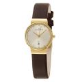 Skagen Women's 'Modern' Yellow Goldplated Stainless Steel and Bronze Leather ...