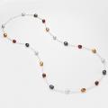 O Jewelry Silver Multi-colored FW Baroque Pearl Necklace (9-10 mm)