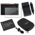 Battery/ Charger/ Screen Protector/ Black Case for Nikon CoolPix S80