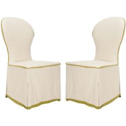 Safavieh Classical Rouen White Slipcover Oval Side Chairs (Set of 2)
