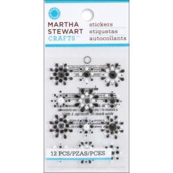 Martha Stewart Doily Lace Mini Flower Gemstone Stickers (Pack of 12)