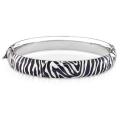 Sterling Silver Zebra Stripe Animal Bangle Bracelet