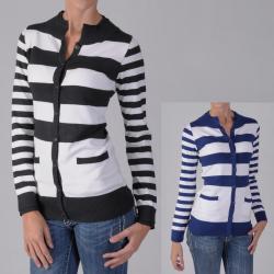 Journee Collection Junior's Striped Cardigan