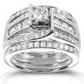 14k White Gold 1ct TDW 3-piece Diamond Bridal Ring Set (H-I, I1-I2)