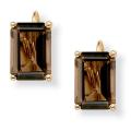 Angelina D'Andrea 14k Yellow Goldplated Smokey Quartz Earrings