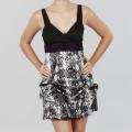 Wishes Women's Junior Snakeskin Bubble Hem Party Dress