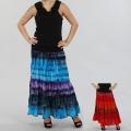 RQT Women's Tie-dyed Cotton Crocheted Tiered Skirt