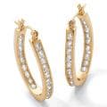 Ultimate CZ 14k Goldplated Clear Cubic Zirconia Hoop Earrings