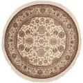 Asian Hand-knotted Royal Kerman Ivory Wool Rug (8' Round)
