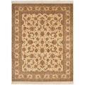 Asian Hand-knotted Royal Kerman Ivory Wool Rug (5' x 7')