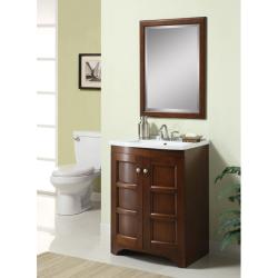 Cooper Walnut Sink and Mirror Vanity Set