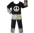 Ann Loren Girl's Black Peace Tie-dye Set