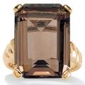 Angelina D'Andrea 14k Gold-plated Smoky Quartz Ring