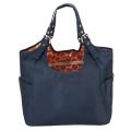JP Lizzy Navy Mandarin Diaper Satchel