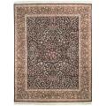 Asian Hand-knotted Royal Kerman Black and Red Wool Rug (6' x 9')