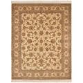 Asian Hand-knotted Royal Kerman Ivory Wool Rug (6' x 9')