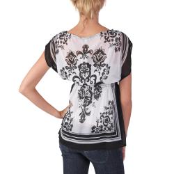 Hailey Jeans Co. Junior's Boatneck Smocked Poncho Tunic Top