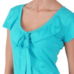Adi Designs Junior's Ruffled V-neck Short sleeve Top