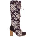 Muk Luks Basketweave Lace-up Tall Boots