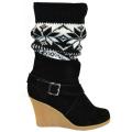 Muk Luks Women's Buckled Wedge Sock Boots