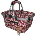 JanetBasket Red Floral Small Aluminum/Canvas Basket