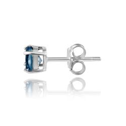 Glitzy Rocks Sterling Silver 1 1/6ct TGW London Blue Topaz 5-mm Stud Earrings
