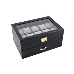 Black Leatherette 20 Watch Case