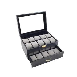 Black Leatherette 20 Watch Case
