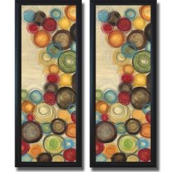 Jeni Lee 'Wednesday Whimsy I and II' Framed 2-piece Canvas Art Set