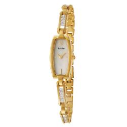 Bulova Women's 'Crystal' Yellow Goldplated Stainless Steel Quartz Watch