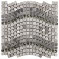 SomerTile 12.25x11.75-inch Reflections Wave Mercury Glass/ Stone/ Metal ...
